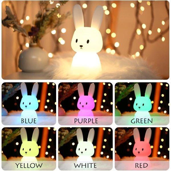 Luz Nocturna Infantil con Forma de Conejo - Imagen 3