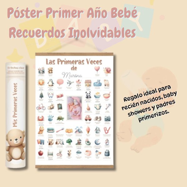 Póster Primer Año Bebé – Recuerdos Inolvidables