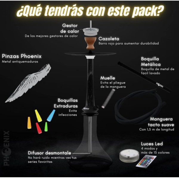 Shisha Premium 50cm – Diseño Elegante y Portátil - Imagen 3
