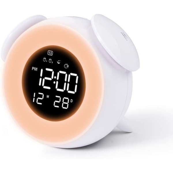 Despertador LED con Luz Ambiental y Doble Alarma