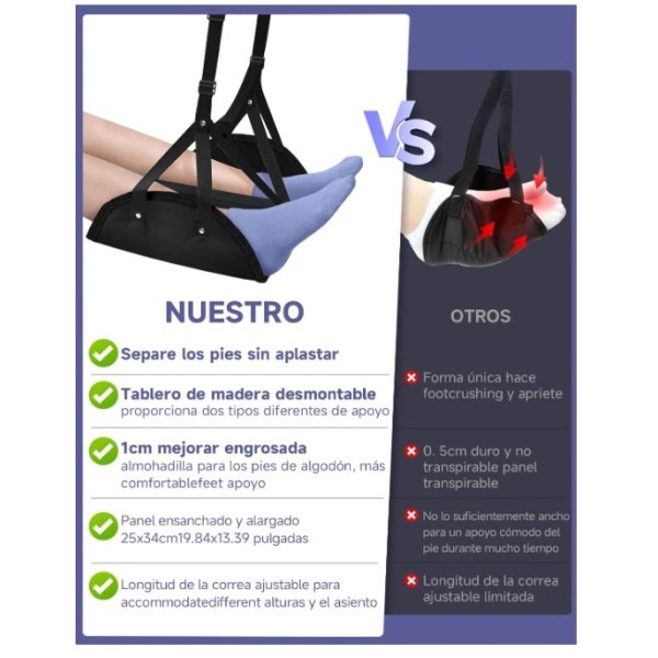 Hamaca Reposapiés Moman – 2 hamacas - Imagen 2