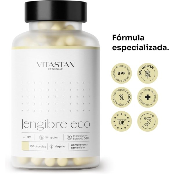 Jengibre Orgánico VITASTAN 180 Cápsulas - Imagen 2