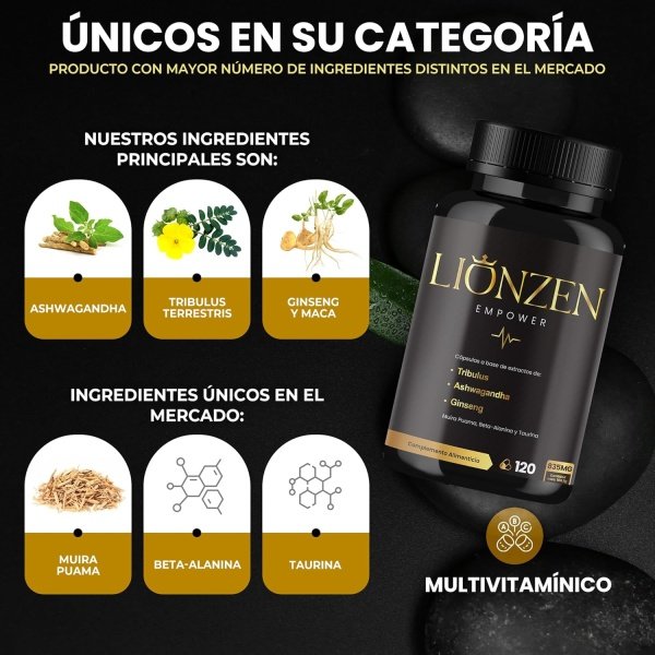Lionzen Empower - Potenciador masculino con 19 ingredientes - Imagen 4
