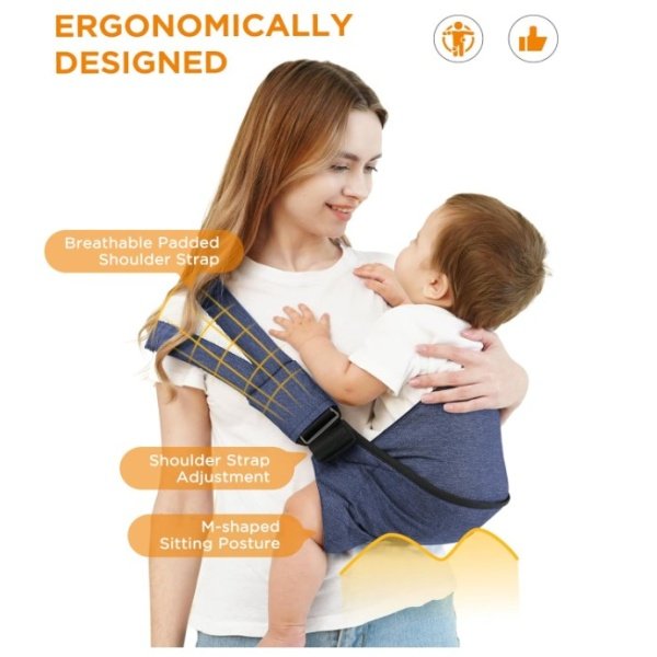 Portabebés ergonómico GAGAKU – Azul marino - Imagen 2