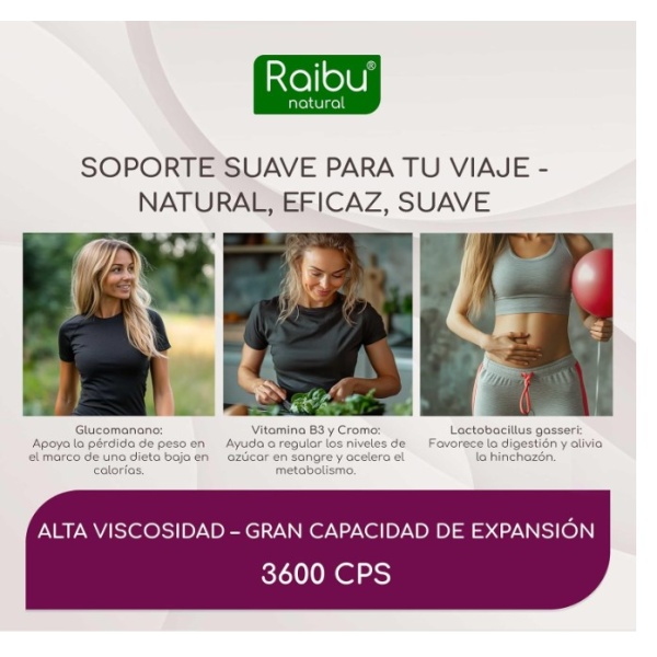 glucomanano 4100 mg plus – fibra saciante avanzada - Imagen 3