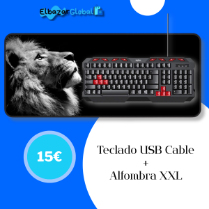 Conjunto Teclado USB con Cable + Alfombra XXL Gamer León