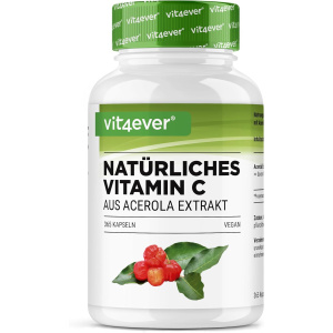 Acerola Alta Potencia 1320 mg – Vitamina C Natural Vegana 365 Cápsulas