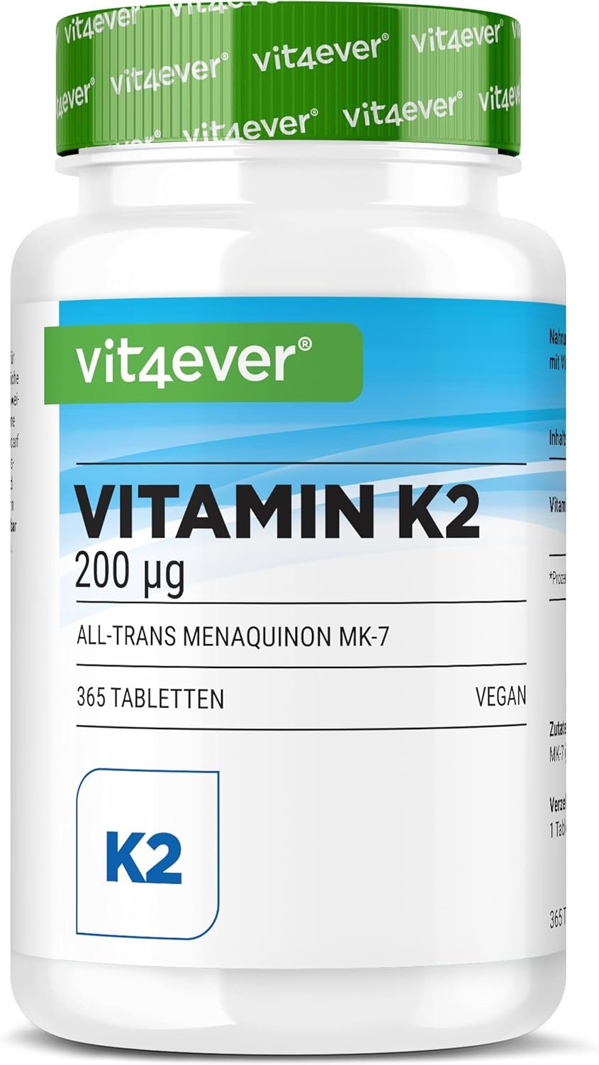 Vit4ever Vitamina K2 MK-7 – Alta Pureza para Huesos