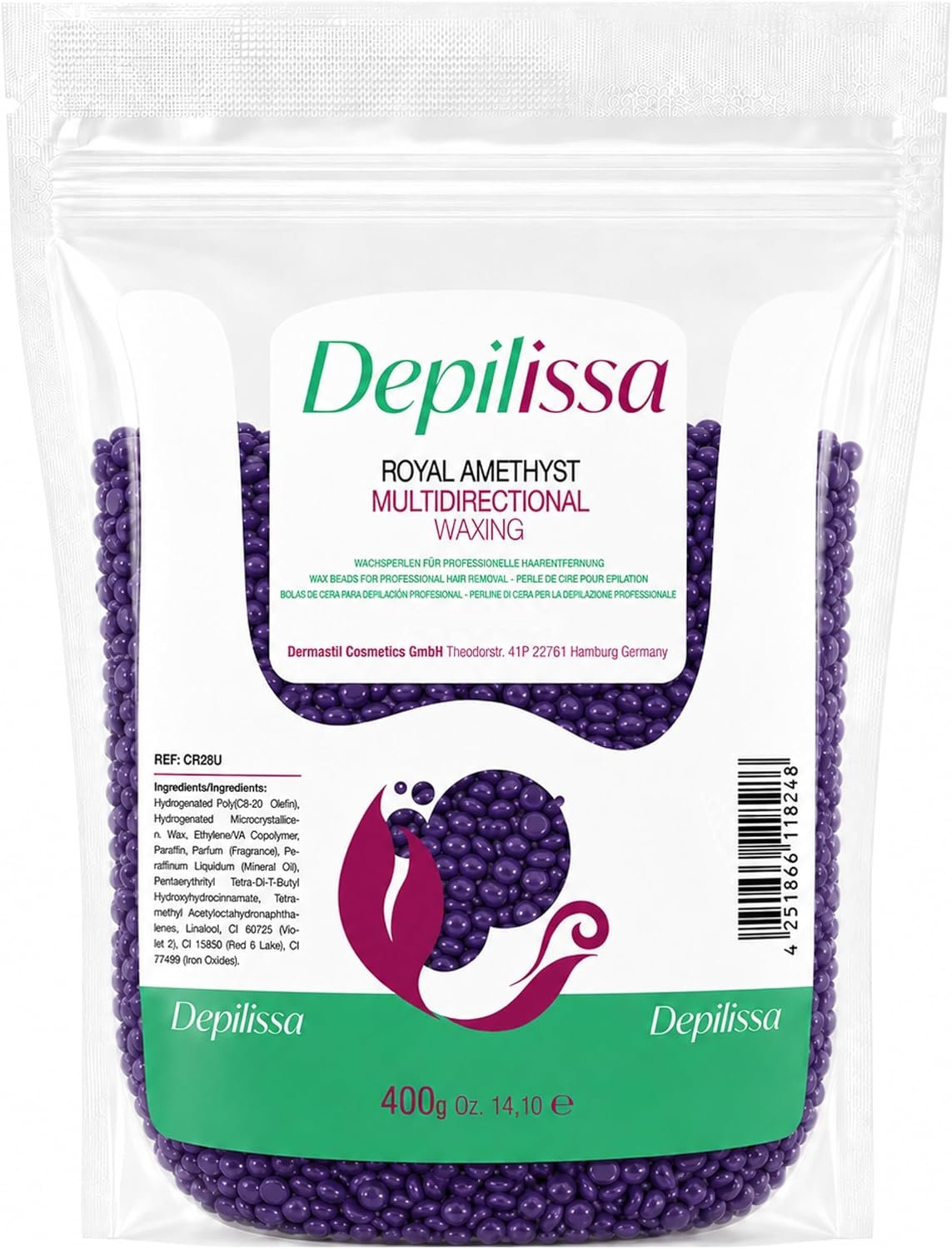 Perlas Depilatorias de Cera - Royal Amethyst - Producto Vegano - 400grs.